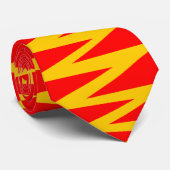 Cravate Zigzag - Ambre en rouge (Roulé)
