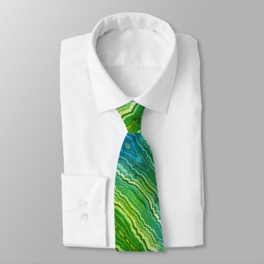 Cravate Zigzag bleu vert jaune (Attaché)