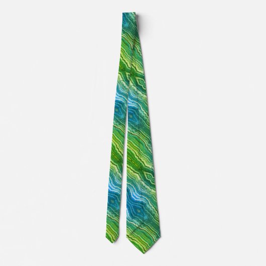Cravate Zigzag bleu vert jaune (Dos)