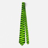 Cravate Zigzag - Chartreuse Green sur Dark Green 003300 (Devant)