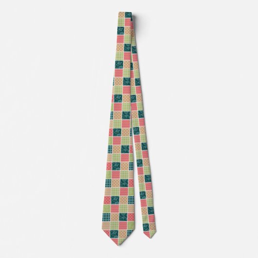Cravate Zigzag, Chevron, En vichy, Pois, Patchwork (Devant)