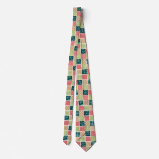 Cravate Zigzag, Chevron, En vichy, Pois, Patchwork (Dos)