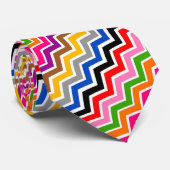 Cravate Zigzag Chevron multicolore Conception Motif (Roulé)