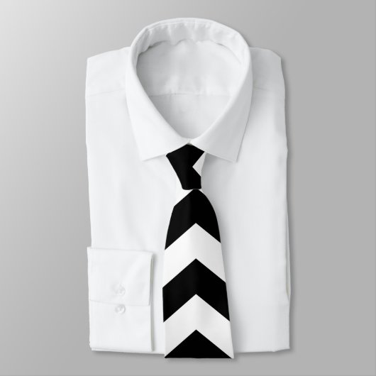 Cravate Zigzag Chevron Noir Et Blanc (Attaché)