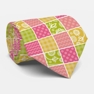 Cravate Zigzag, Chevron, Pois, En vichy, Patchwork