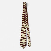 Cravate Zigzag - Crème sur Dark Brown 330000 (Devant)