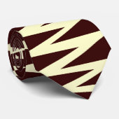 Cravate Zigzag - Crème sur Dark Brown 330000 (Roulé)