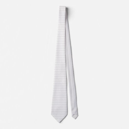 Cravate zigzag design motif gris pâle et blanc mariage (Devant)