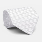 Cravate zigzag design motif gris pâle et blanc mariage (Roulé)