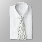 Cravate ZigZag géométrique Sage Green et Silver (Attaché)
