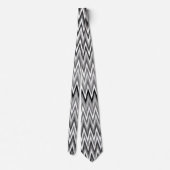 Cravate Zigzag Motif noir et blanc (Dos)