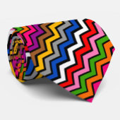 Cravate Zigzag multicolore Chevron Design noir
