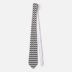 Cravate Zigzag Necktie with Black and White Chevrons