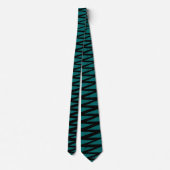 Cravate Zigzag - Noir sur Turquoise 006666 (Dos)