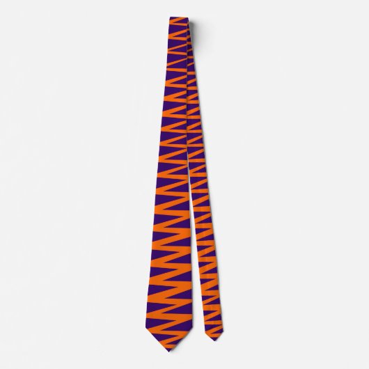 Cravate Zigzag - Orange on Deep Purple 330066 (Devant)