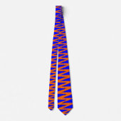 Cravate Zigzag - Orange sur Blue 0000FF (Dos)