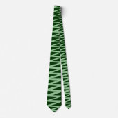 Cravate Zigzag - Vert fané sur Vert foncé 003300 (Devant)
