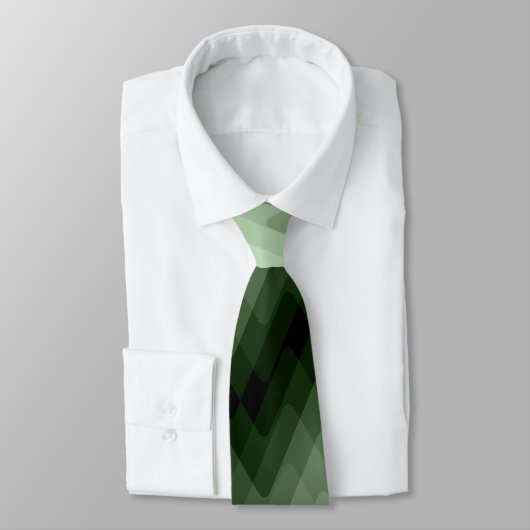 Cravate Zigzag vert foncé et menthe. lancer l'oreiller (Attaché)