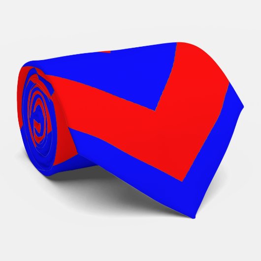 Cravate Zigzags rouges et bleus (Roulé)