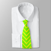 Cravate zigzags vert néon et jaune (Attaché)