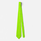 Cravate zigzags vert néon et jaune (Devant)