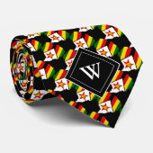 Cravate ZIMBABWE Écriture chrétienne Monogramme noir (Roulé)
