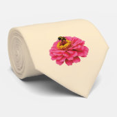 Cravate Zinnia et l'abeille (Roulé)