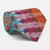Cravate Zippie Tip rouge Tie Dye Necktie (Roulé)