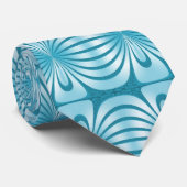 Cravate Zizzago Fleurissant Bleu Rétro (Roulé)