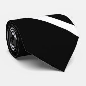 Cravate Zizzago Rétro Noir Blanc V bande (Roulé)