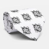 Cravate Zodiac - Gemini - Noir & Blanc (Roulé)