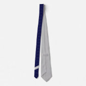 Cravate Zodiac Libra Monogramme Bleu Gris échelles (Dos)