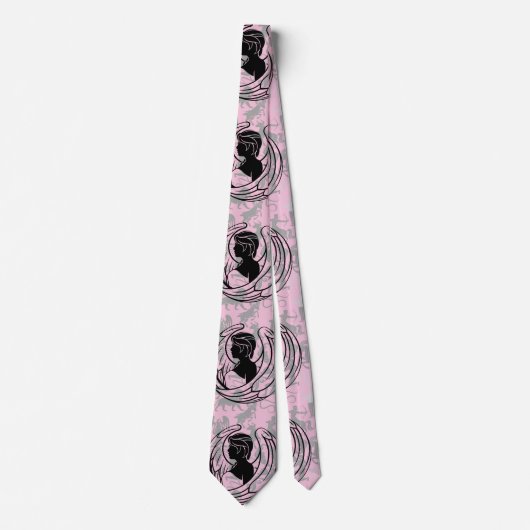 Cravate Zodiac Motif Z02 - Virgo.w L Pink BG (Devant)