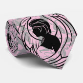 Cravate Zodiac Motif Z02 - Virgo.w L Pink BG (Roulé)