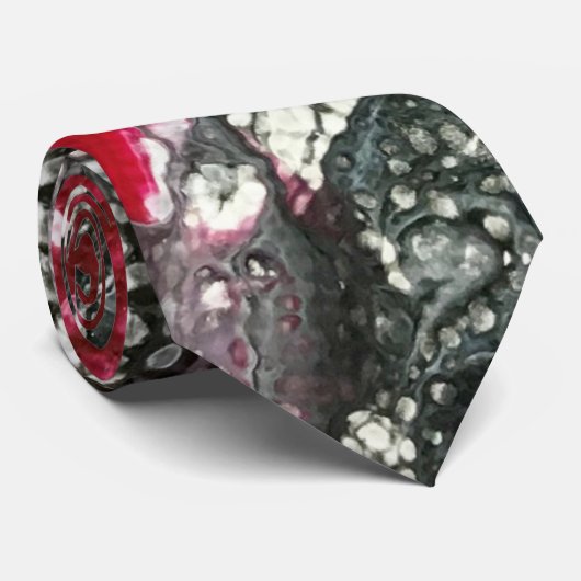 cravate zombie rouge (Roulé)