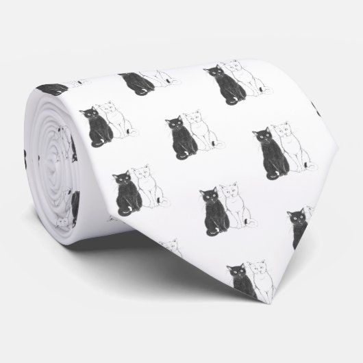Cravate Zwei Katzen Krawatte (Roulé)