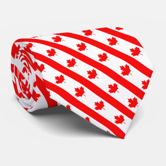 Cravates d'affaires canadiens, mode Drapeau canadi (Roulé)