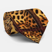 Cravates de peau de léopard - personnalisables (Roulé)