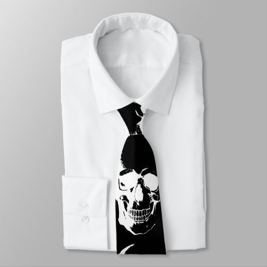 Cravates du crâne noir et blanc (Attaché)