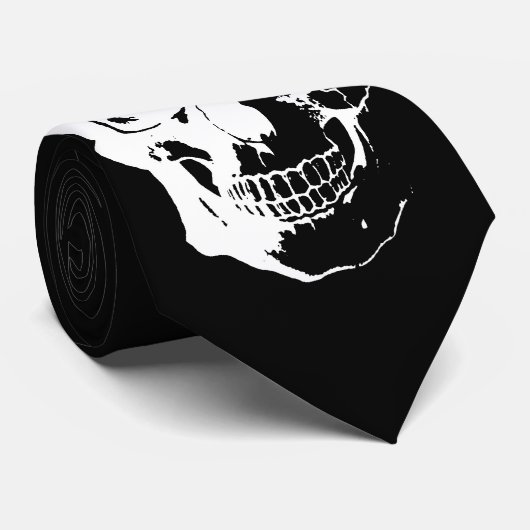Cravates du crâne noir et blanc (Roulé)
