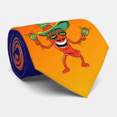 Cravates d'un rouge ardent de poivre de piment (Roulé)