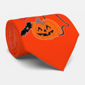 CRAVATES POUR HOMMES - JOYEUX HALLOWEEN - ORANGE E (Roulé)