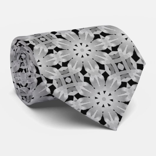 Cravates rétro gris-noir | Cravates à motifs gris- (Roulé)