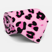 Cravates roses d'impression de peau de léopard (Roulé)