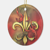 Crawfish & Alligator Fleur de Lis Keramisch Ornament (Links)