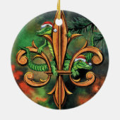 Crawfish & Alligator Fleur de Lis Keramisch Ornament (Achterkant)
