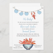 Crawfish Baby Boyd Diaper Douche Invitation (Devant / Derrière)