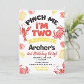 Crawfish Birthday Invitation | 2e verjaardag Kaart (Staand voorkant)