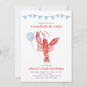 Crawfish Birthday Invitation   Crawfish Party Kaart