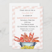 Crawfish Boil 1e verjaardag uitnodiging voor meisj (Voorkant / Achterkant)